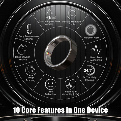 Elenva Smart Ring Rose Gold Sleep, Blood Oxygen, Stress & Cycle Prediction