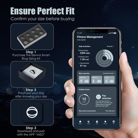 Elenva Smart Ring Rose Gold Sleep, Blood Oxygen, Stress & Cycle Prediction