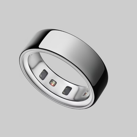 Smart Ring Health Tracker, 5ATM Waterproof, Titanium, Vibration Alerts. Tracks Blood Oxygen, Sleep, Emotion, Women Cycle. iOS/Android, Night Stealth.