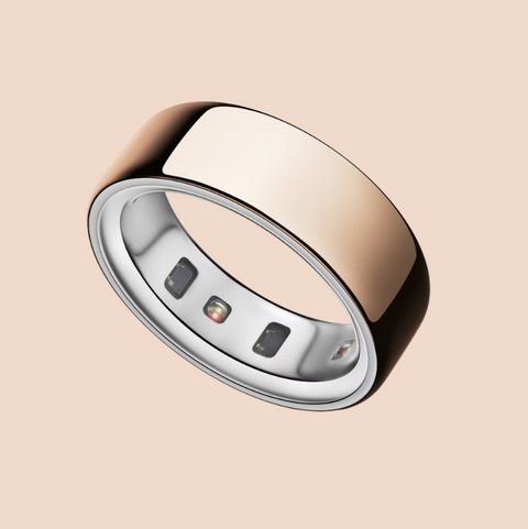 Smart Ring Health Tracker, 5ATM Waterproof, Titanium, Vibration Alerts. Tracks Blood Oxygen, Sleep, Emotion, Women Cycle. iOS/Android, Night Stealth.